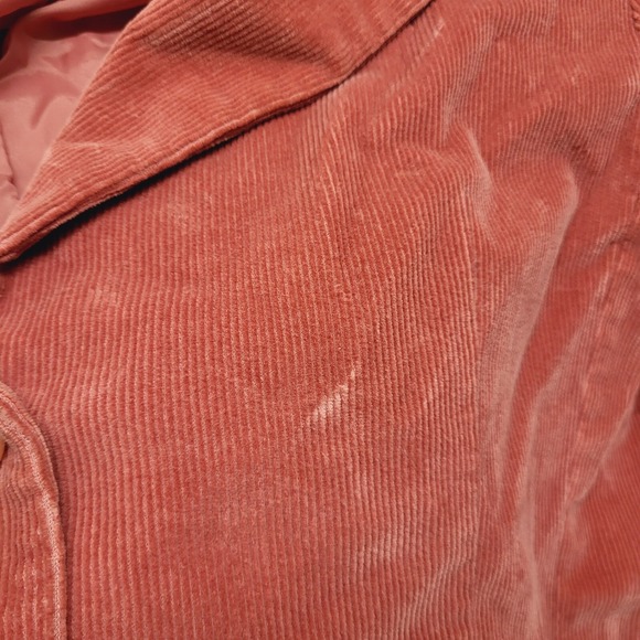LL BEAN Corduroy Blazer Womens 16P Pink Cotton 3 Button Career Preppy Mature - Picture 13 of 14